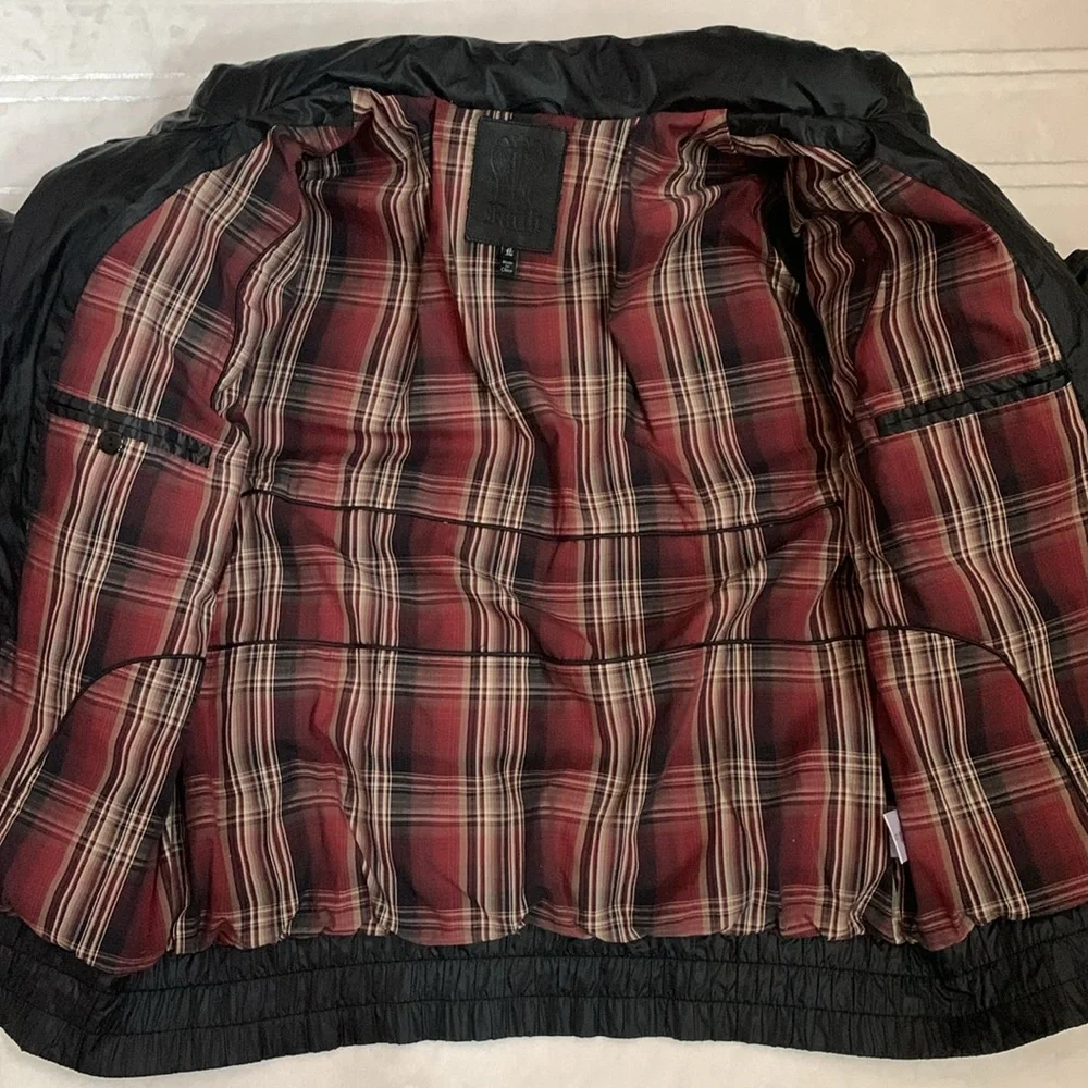 Faith Connexion Designer Down Feather Black Puffer Bomber Jacket